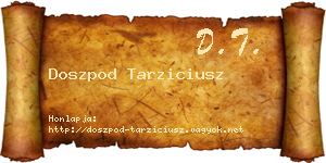 Doszpod Tarziciusz névjegykártya